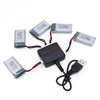 Tosiicop 3.7V 400Mah Lipo Battery - 5Pcs Drone Batteries with 5in1 USB Charger for Syma Q11 H99W H31 H6C H98 TR-C385 TR-P51 TR-F