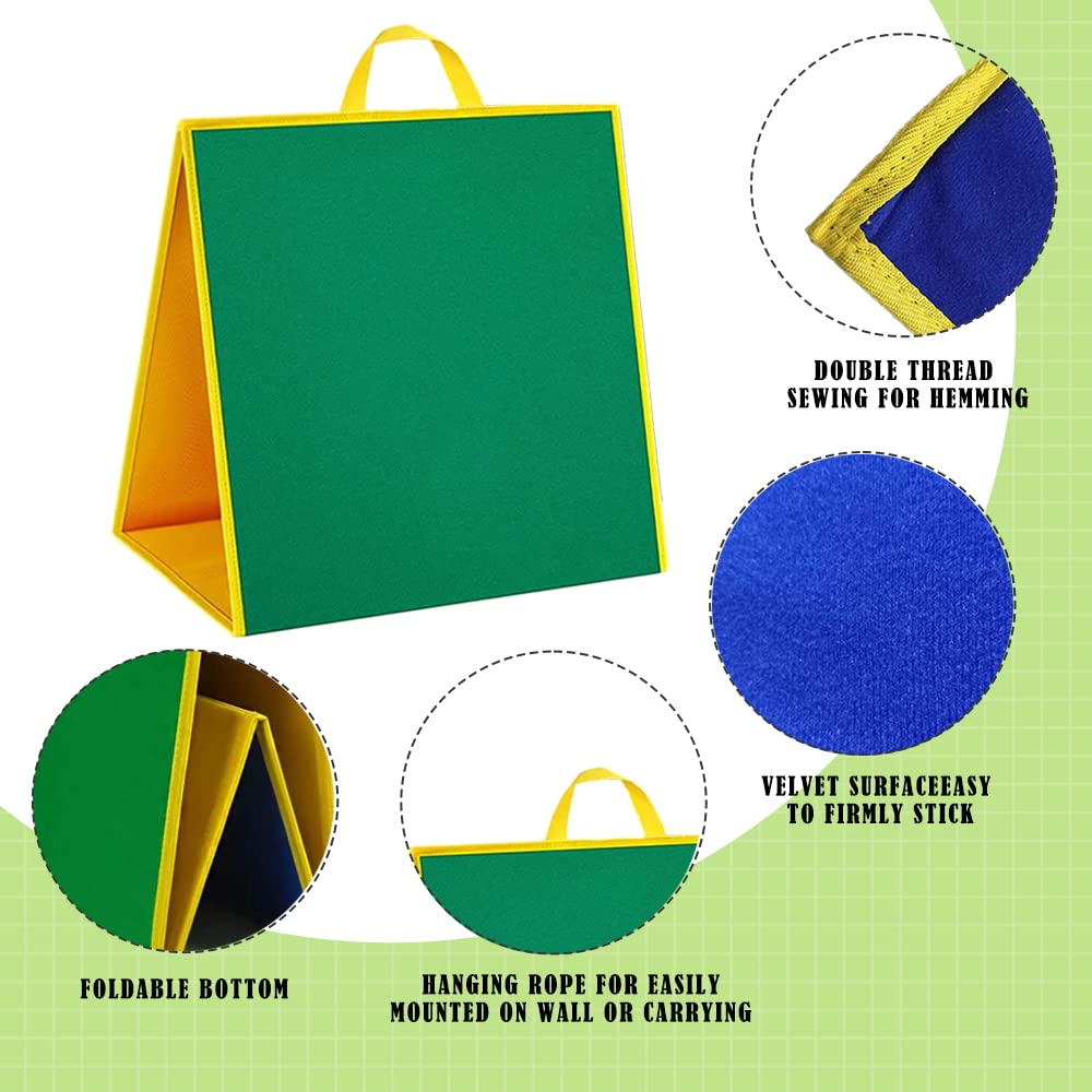 Topwon Felt Board for Kids, Folding Flannel Playboard Preschool Toddler Stories Boards, Animal Story Learning Double-Side Stand