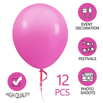 Pink Balloons 18 Inch 12 Pack Large Latex Party Balloons Round Helium Balloon For Girl Birthday Party Baby Shower Gender Reveal
