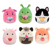 Squishmallows Mini Plush Doll Set of 6 - 5" Valentine Cow, Cat, Chinchilla - Multicolor, Soft Plush Toys - Model sqns72321