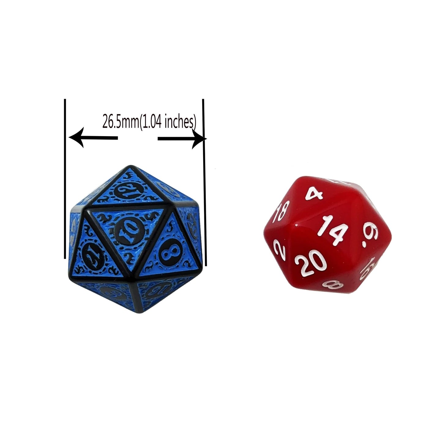 SmartDealsPro 10-Pack Retro 26mm Large 20 Sided Dice D20 Polyhedral Dice for DND RPG MTG Table Game(Retro Yellow)