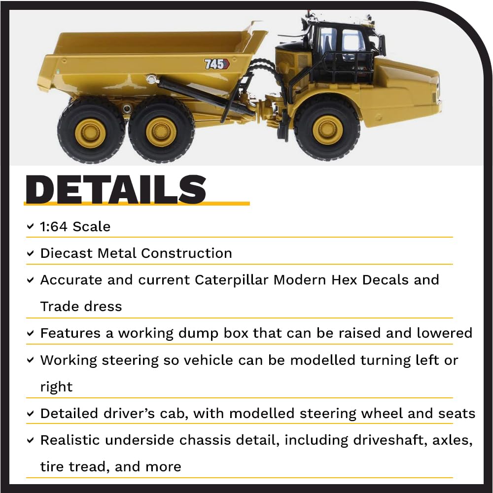 CAT Caterpillar 745 Articulated Truck Play & Collect! Series 1/64 Diecast Model by Diecast Masters