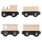 Orbrium 4 Assorted Unpainted Train Cars For Wooden Railway Compatible With Thomas, Chuggington, Brio, Great For Birthday Party T