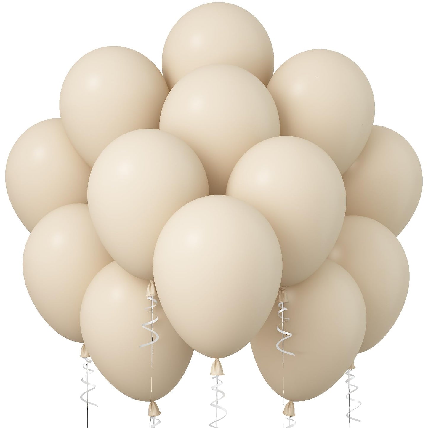 Jobkoo White Sand Balloons, 12 Inch 30 Pcs Beige Balloon Boho White Latex Cream Balloons Matte Off White Sand Neutral Helium Bal