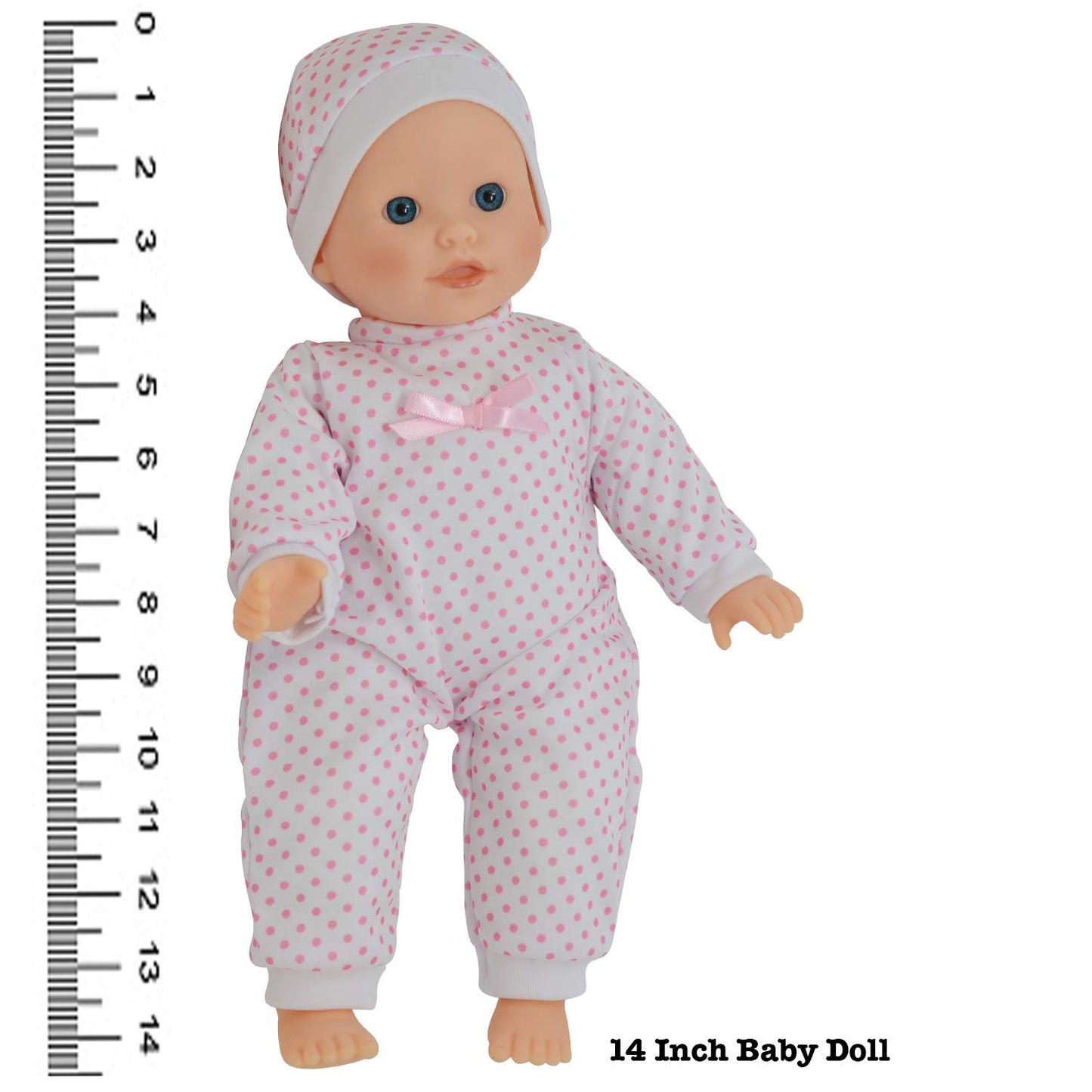 14 Inch Soft Body Caucasian Baby Doll - Newborn Dolls For Girls With Doll Pacifier