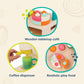 B. toys- Mini Chef - Coffee Shop Playset- Pretend Play- Coffee Shop Playset - Coffee Machine, Cups, Bakery, Desserts - Barista &