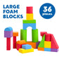 Pairez Toys Large Building Blocks For Toddlers 2-3, Big Foam Building Blocks, Baby Bath Toys, Soft Stacking Blocks Set, Montessori & Sensory Learning Toys For 18+ Month Old Boys & Girls (36Pcs)