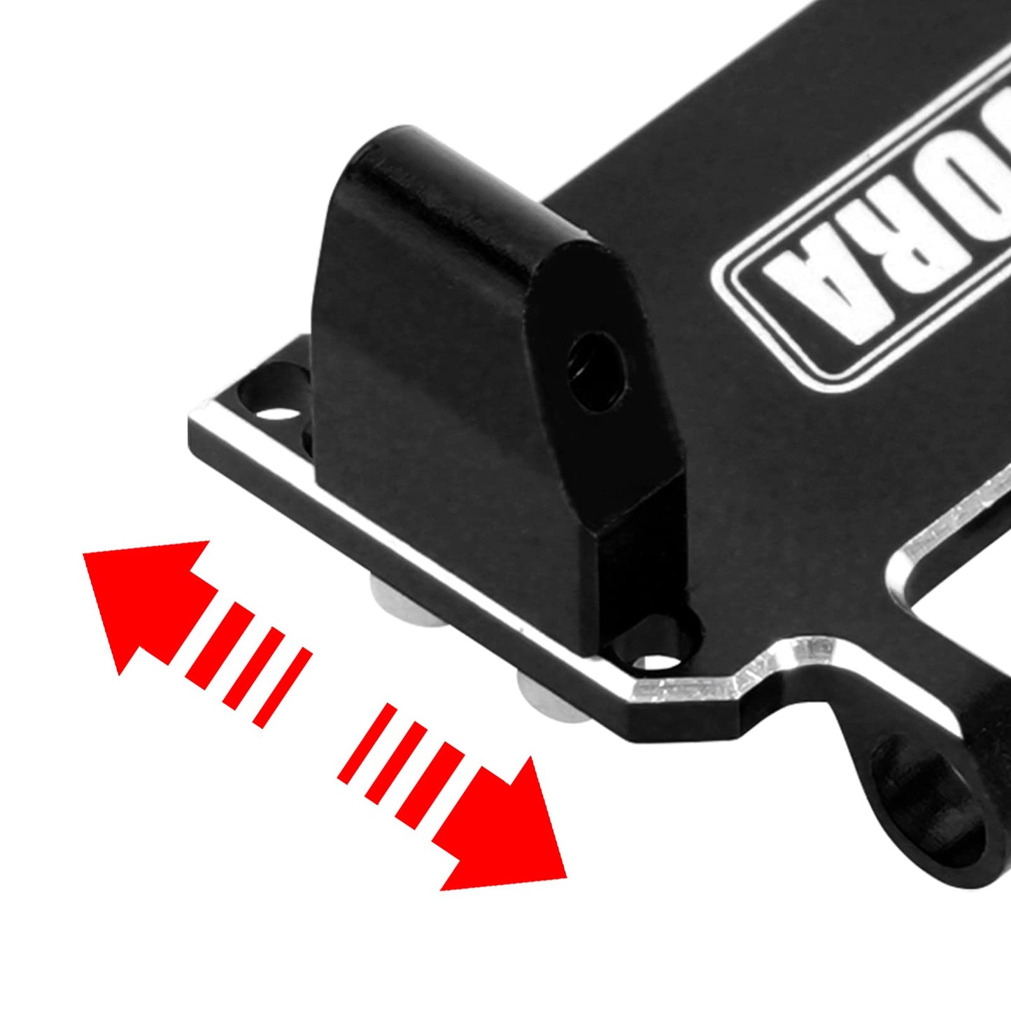 INJORA Adjustable Servo Mount CNC Aluminum for Axial SCX24 1/24 RC Crawler Upgrade (Black)
