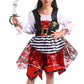 Frekuyrt Girl Pirate Costume Buccaneer Princess Costume Halloween Party Dress Up (5-7 Years)