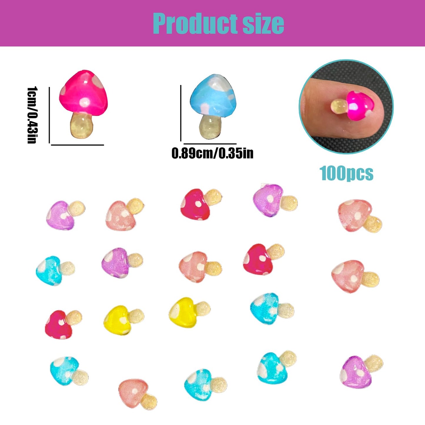 100Pcs Resin Mushroom For Crafts Dollhouse Miniatures Resin Mini Things Tiny Mushrooms For Fairy Garden Dollhouse Micro Landscap