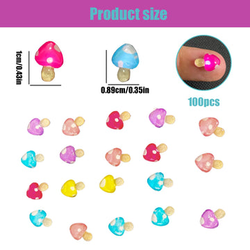 100Pcs Resin Mushroom For Crafts Dollhouse Miniatures Resin Mini Things Tiny Mushrooms For Fairy Garden Dollhouse Micro Landscap