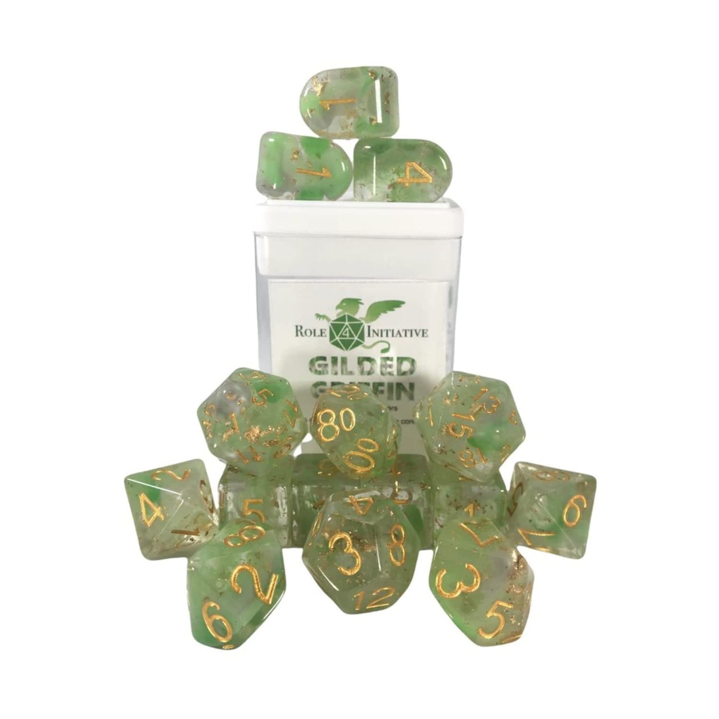 Role 4 Initiative Diffusion Poly Set - Gilded Griffin W/Numbers (15)