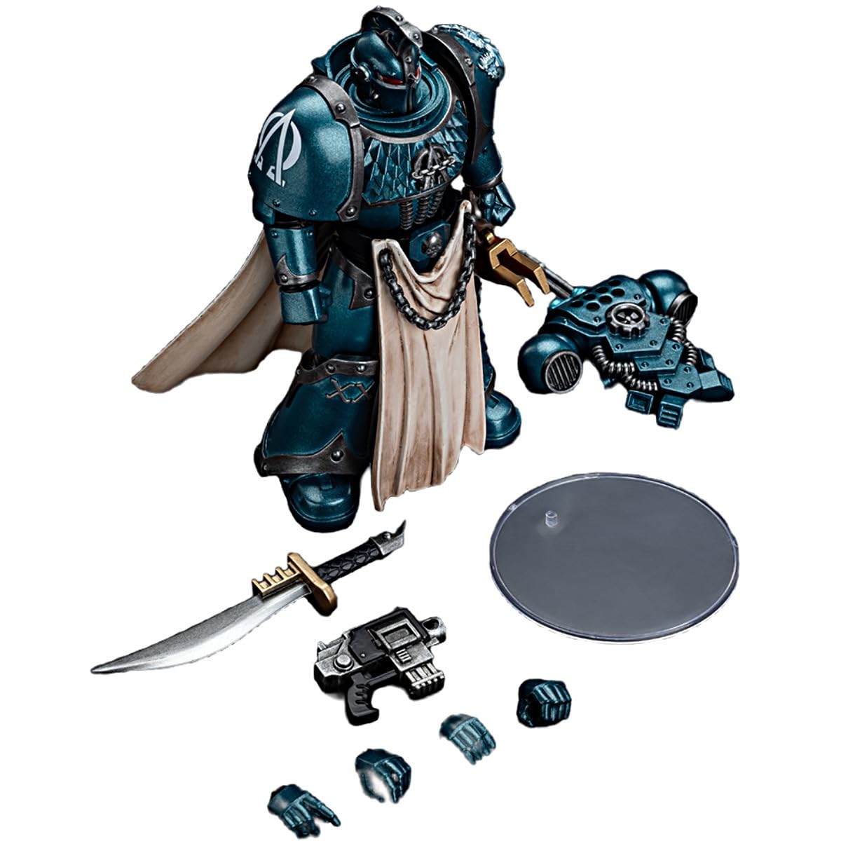 JOYTOY Warhammer 40K 1/18 Action Figures Alpha Legion Legion Praetor with Power decorative replica blade 4.9Inch Collectible Model Birthday Gifts