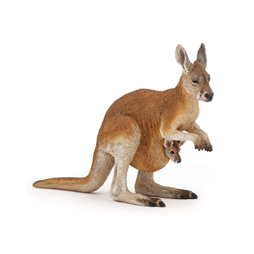 Papo -Hand-Painted - Figurine -Wild Animal Kingdom - Kangaroo With Joey -50188 -Collectible - For Children - Suitable For Boys And Girls- From 3 Years Old
