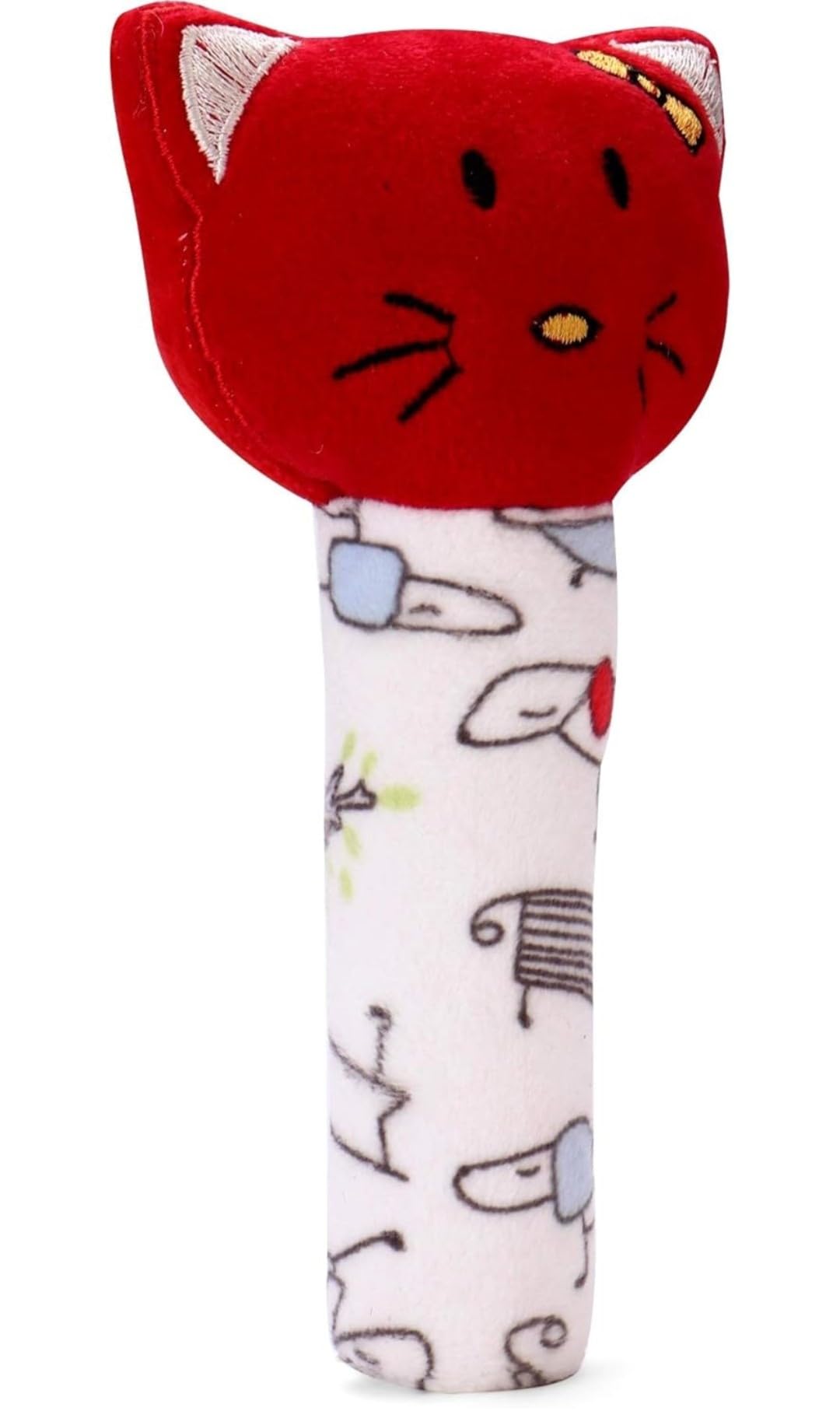 Minku Creations Rattle Soft Toy with Squeeze Handle  Squeaky Sound for Babies & Toddlers (Single 4)