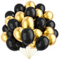 Ymsz Black And Gold Balloons, 67Pcs 12 Inch Metallic Gold And Black Balloons For Birthday, Retirement, Graduation, New Year'S Ev