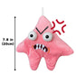 Grumpy Starfish,Pink Kicking Starfish Plush Pendant, Funny Spoofing Toy For Backpacks, Interactive Doll Ornament,Cute Schoolbag