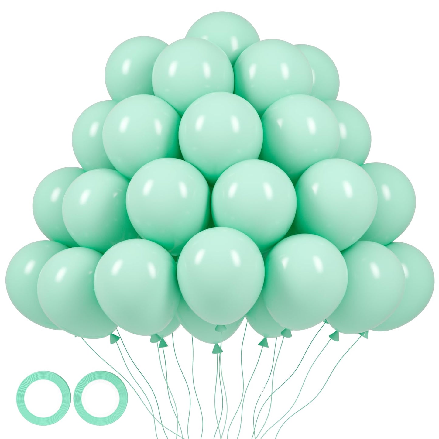 Voircoloria 105Pcs Mint Green Balloons 12Inch Party Latex Balloons For Boys Girls Birthday Baby Shower Gender Reveal Wedding Sun