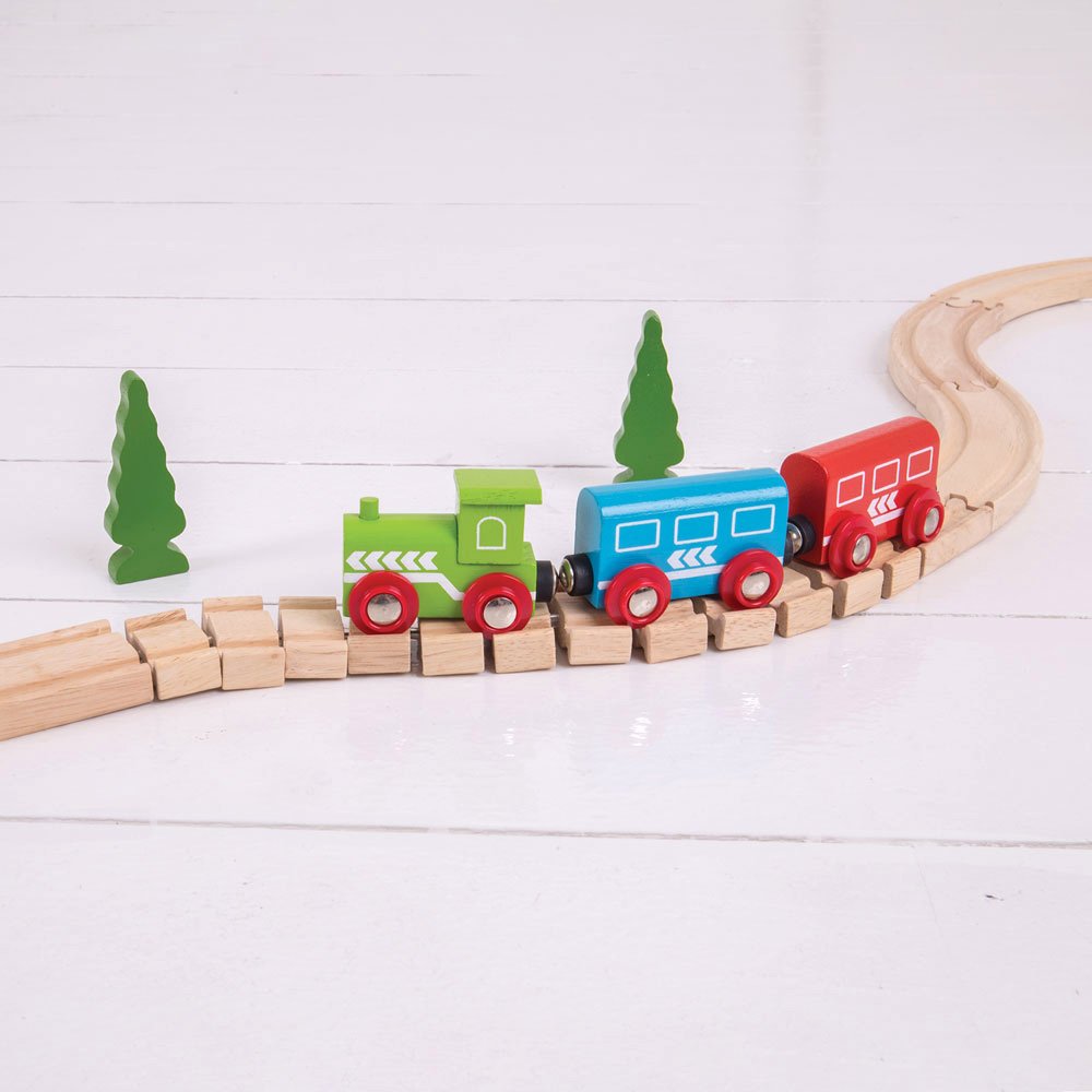 Bigjigs Rail Wooden Crazy Train Track (2 Pk) - Compatible With Bigjigs Train Sets And Most Wooden Train Set Brands, Quality Bigjigs Train Accessories