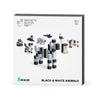 PIXIO Magnetic Cubes - Black & White Animals - Magnetic Cubes Building Toys in Pixel Art Style - Animal Figures - Arts and Craft