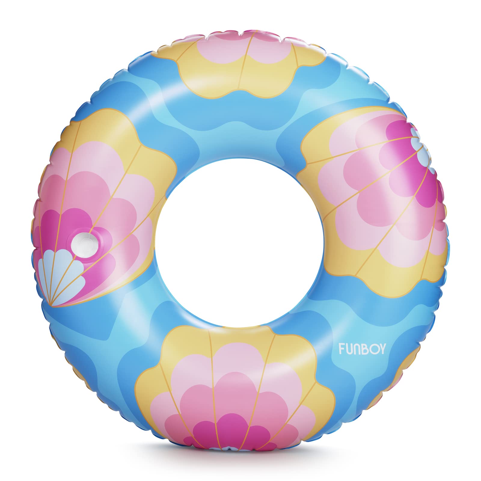 Funboy Giant Inflatable Mermaid Shells Tube Float, Donut Style Pool Float, Luxury Raft For Summer Pool Parties And Entertainment Large