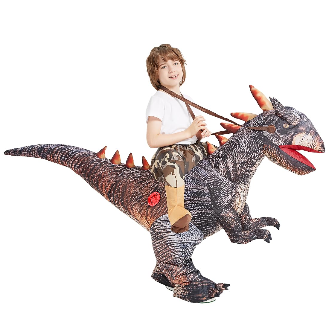 Goosh Inflatable Dinosaur Costume Riding Stegosaurus For Kids Halloween Costumes Boys Girls 36In Funny Blow Up Costume For Halloween Party Cosplay(2-3 Yrs)