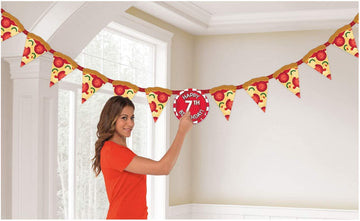Pizza Party Jumbo Add-An-Age Letter Banner, 1 Pack