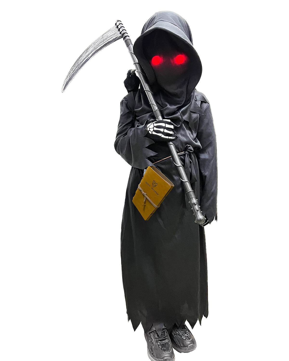 Longpo Halloween Costumes For Boys Grim Reaper Costume Kids Set Scary Ghost Cosplay Outfit Halloween Party Favors Gifts (S)