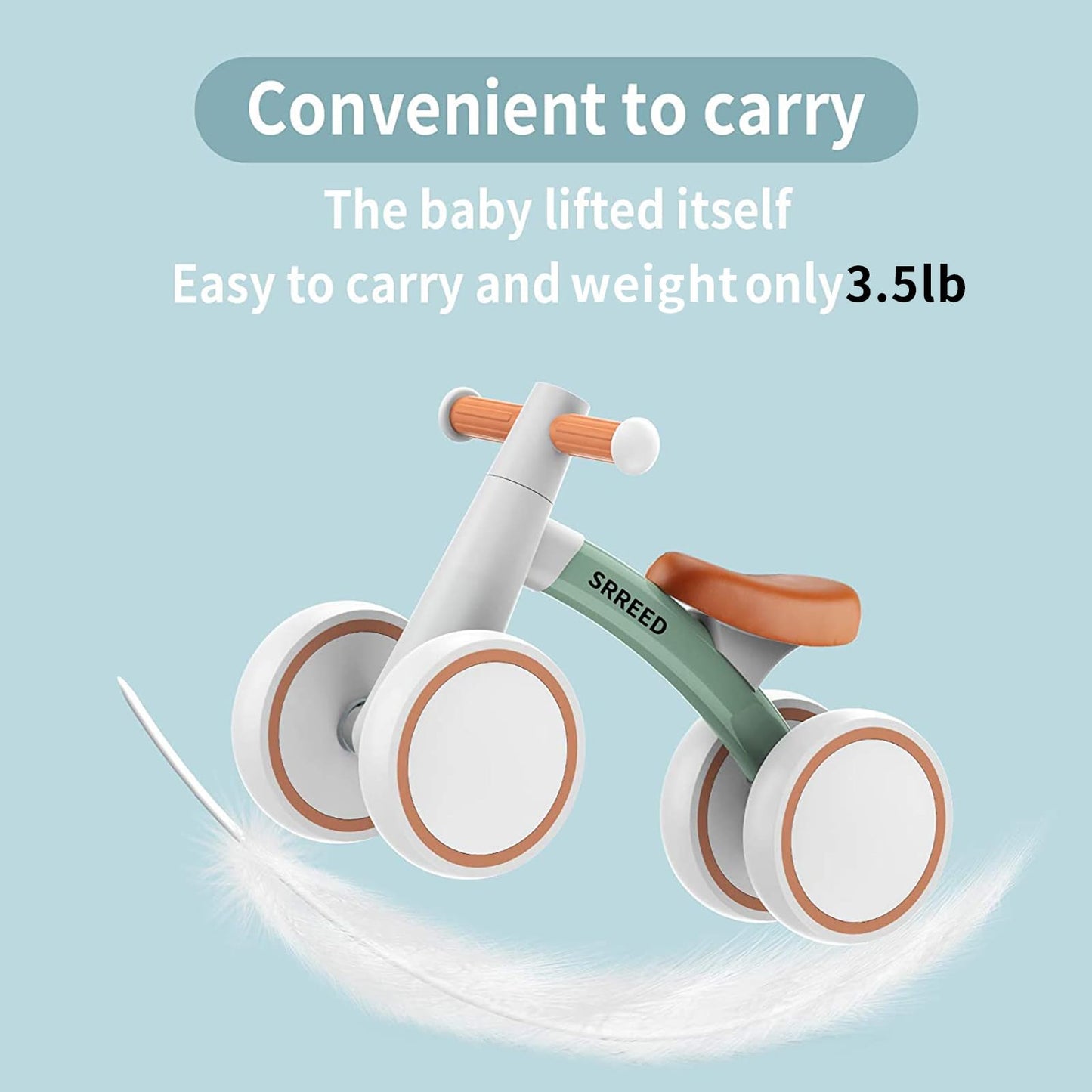 Sereed Baby Balance Bike For 1-2 Year Olds - 4 Wheels, First Bike For Toddlers, Birthday Gift (Green)
