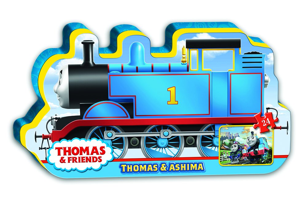 Ravensburger Thomas & Friends: Thomas & Ashima in Train Shaped Box Floor Puzzle 24 Piece Jigsaw Puzzle for Kids - Every Piece is