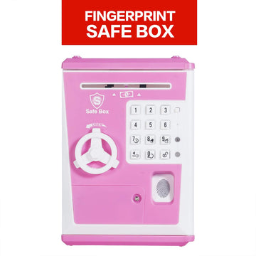 LIKE Toy Piggy Bank Safe Box - Fingerprint ATM Machine for Kids, Pink, Plastic, Model G982