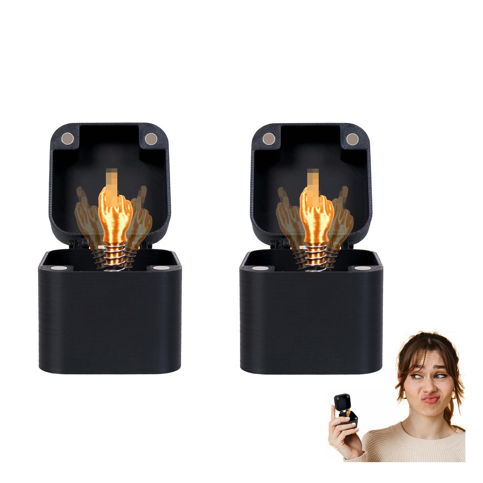 Exqdynm Surprise Finger Gift In A Box - Annoying Yet Fun Gag Gift. Spoof Hand Prank Pop-Up Box Christmas Novelty Fun Prank Gift