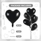 TONIFUL 30Pcs 18 Inch Black Heart Balloons Black Heart Shape Foil Mylar Balloons Decoration for Birthday Valentines Day Wedding
