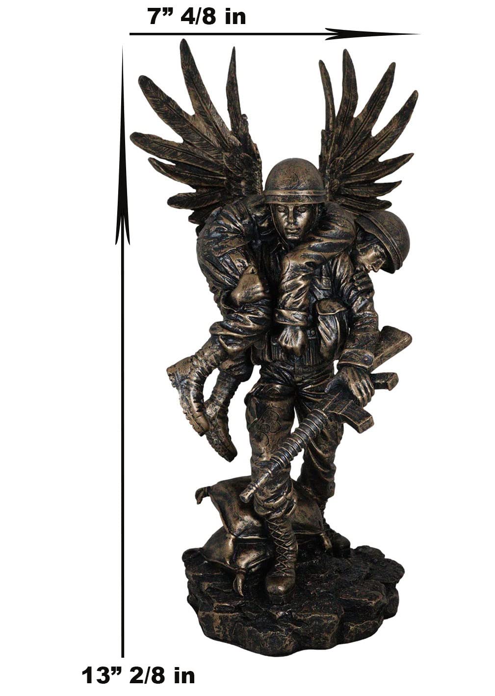 Ebros Gift Hacksaw Ridge Guardian Angel Military Soldier Carrying A Wounded Brother Figurine 13' Tall Marine Special Unit Hero Of The American Us Army Statue Patriotic Decor War Combat Sculpture