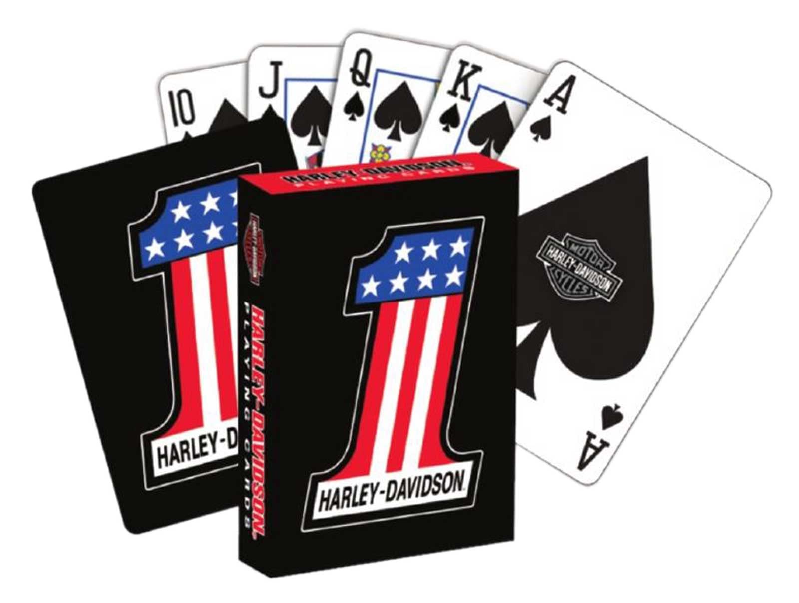 Harley-Davidson #1 RWB Logo Standard Size enhanced Playing Card Deck 638D