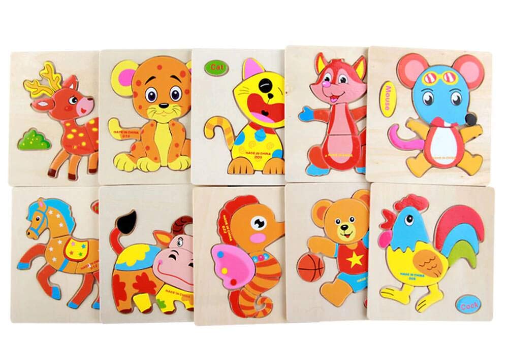 Vibgyor Vibes Early Age Wood Jigsaw Puzzles For Small Kids Children Kids. Pack Of 6 Different Patterns Puzzle In A Frame Board. 