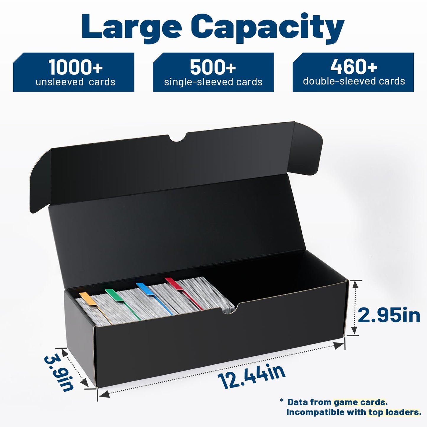 Fabmaker Trading Card Storage Box  3-Pack1000 Count Card Storage Box with Dividers and Labels  Card Organizer for YuGiOh MTG TCG Magic and Collection  Trading Card Holder for Collector  12 INCH