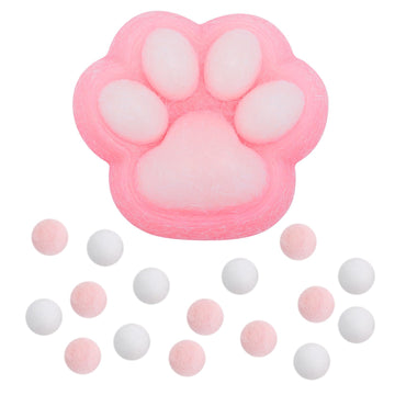 Peutier Cat Paw Squeeze Squishy Toys, Plastic Taba Soft Cat Paw With 10 Mini Balls Novelty Kawaii Jelly Kitty Paw Soft Stress Re