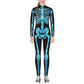 Remimi Girl Halloween Skeleton Bodysuit Zip Up Back Funny Party Scary Skeleton Costume Blue L