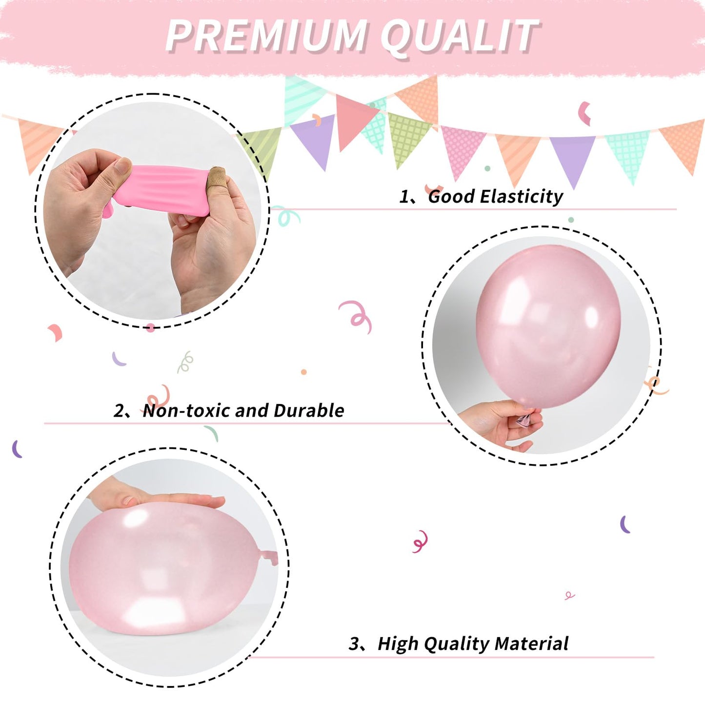Dusty Pink Blush Balloons, Retro Boho Pink Balloons Cream White Balloon Pearl Light Pink And Metallic Rose Gold Confetti Balloon