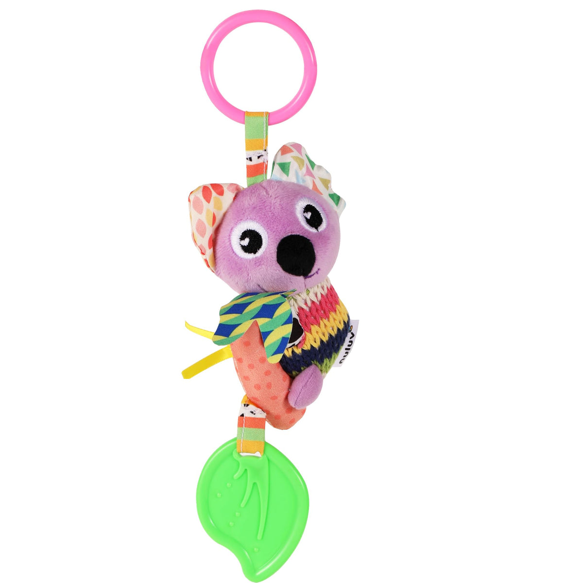 Nuluv Activity Koala Stroller Toy With Teether, Squeaker And Crinkle Ears, Soft Sensory Plush Toy For Playtime Fun, Lightweight 