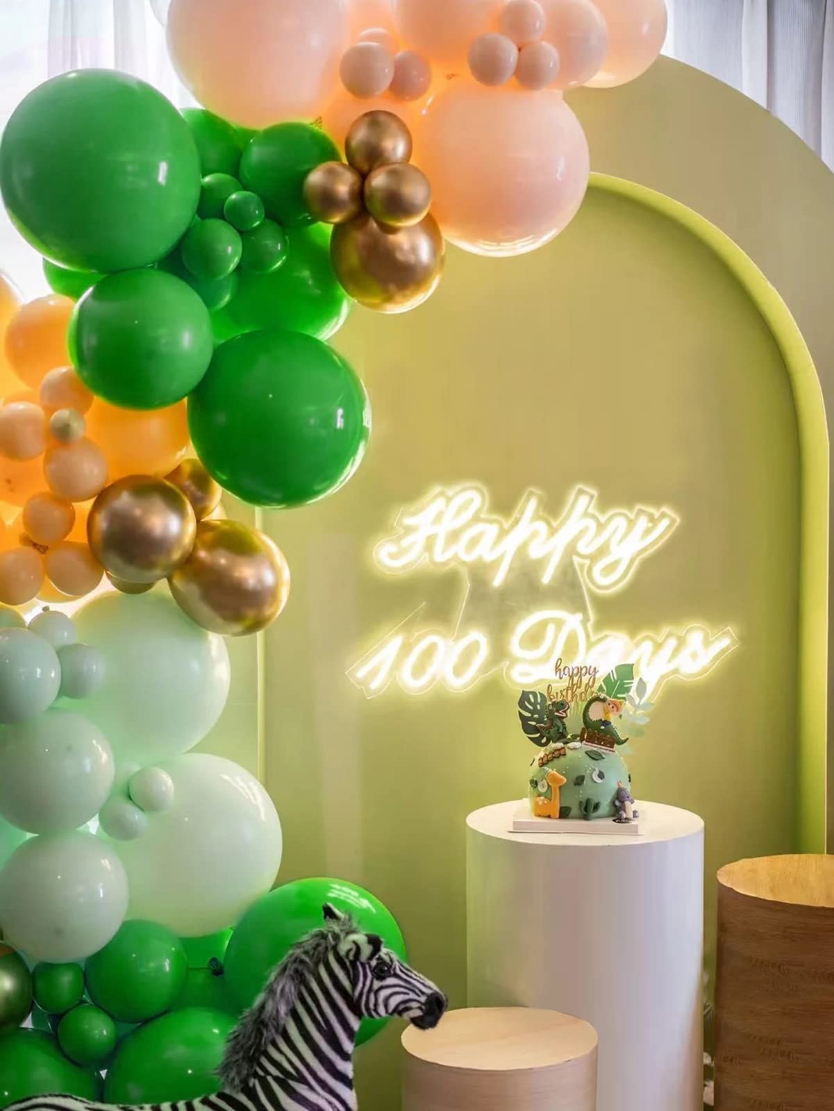 Fotiomrg 110Pcs Green Balloon Garland Arch Kit, 18 12 10 5 Inch Green Latex Balloons Different Sizes Pack For Birthday Graduatio