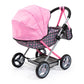 Bayer: Pram Cosy, Fairy Poka Dot Grey Pink - Includes Blanket+Pillow+Handbag, For Dolls Up To 18, Ages 3+