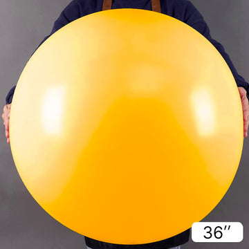Partywoo Orange Large Balloons, 4 Pcs 36 Inch Balloons, Goldenrod Big Balloons, Orangey Yellow Giant Balloons, Jumbo Balloons For Birthday Party Decorations, Baby Shower Decorations, Orange-Y10
