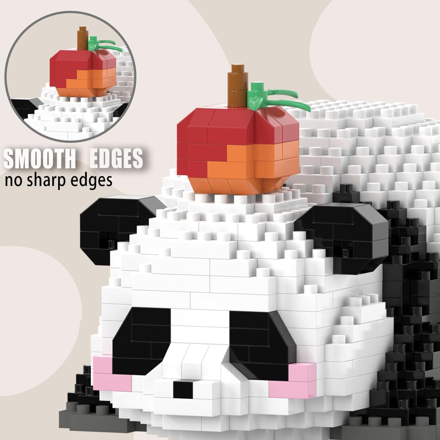 Mjddja Mini Building Blocks- Lying Panda With Fruit, Party Favors- Micro Blocks Panda Toy For Kids 6 7 8 9 10+, Mini Blocks Buil