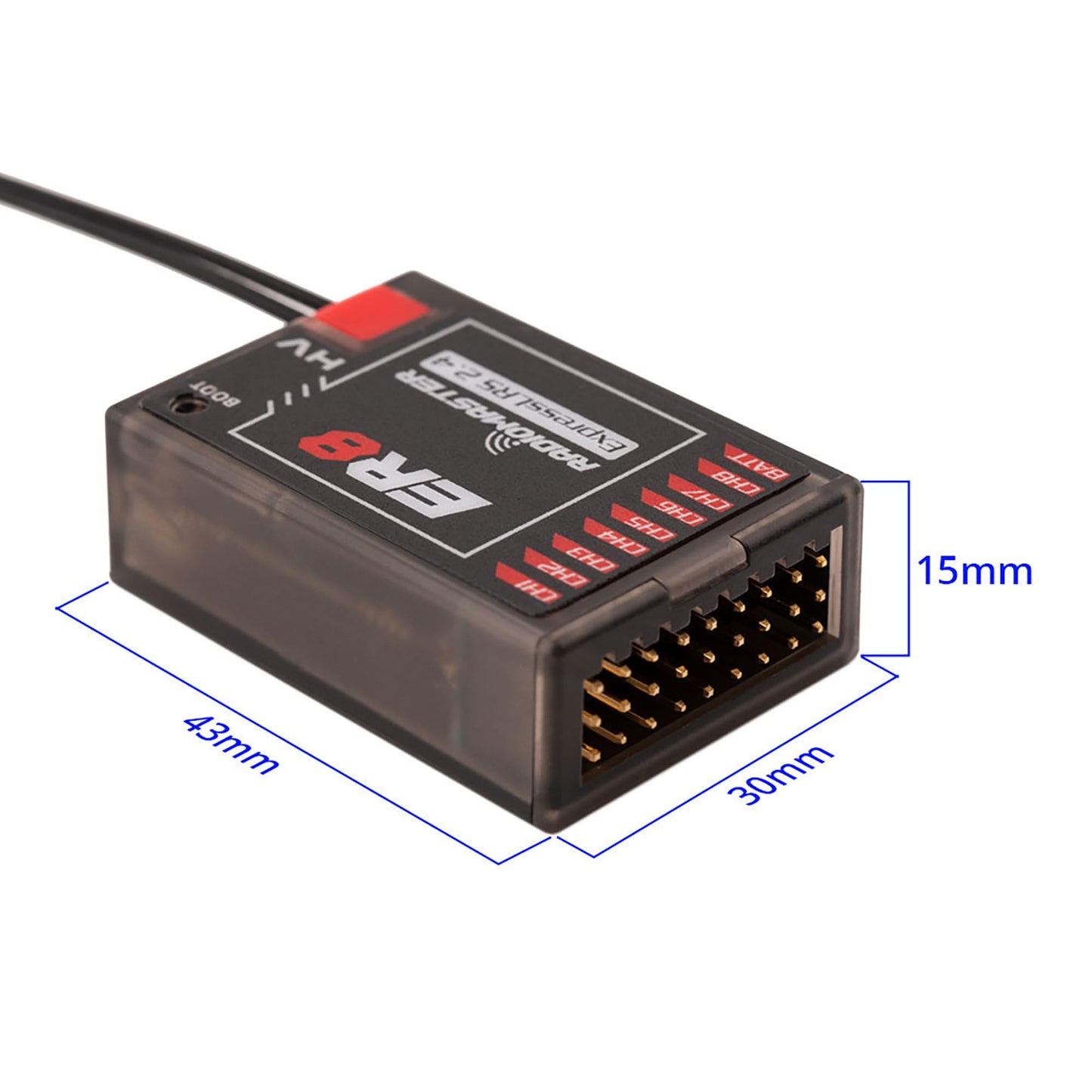 Radiomaster Er8 Elrs Pwm Receiver: 2.4Ghz 8Ch Expresslrs Receiver Nano Module For Fixed Wing Rc Vehicles By Speedybee
