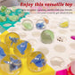 Powerking 200Pcs Bulk Glass Marble, Colorful Cat Eyes 9/16 Inch Round Marble Toy, Mixed Colors