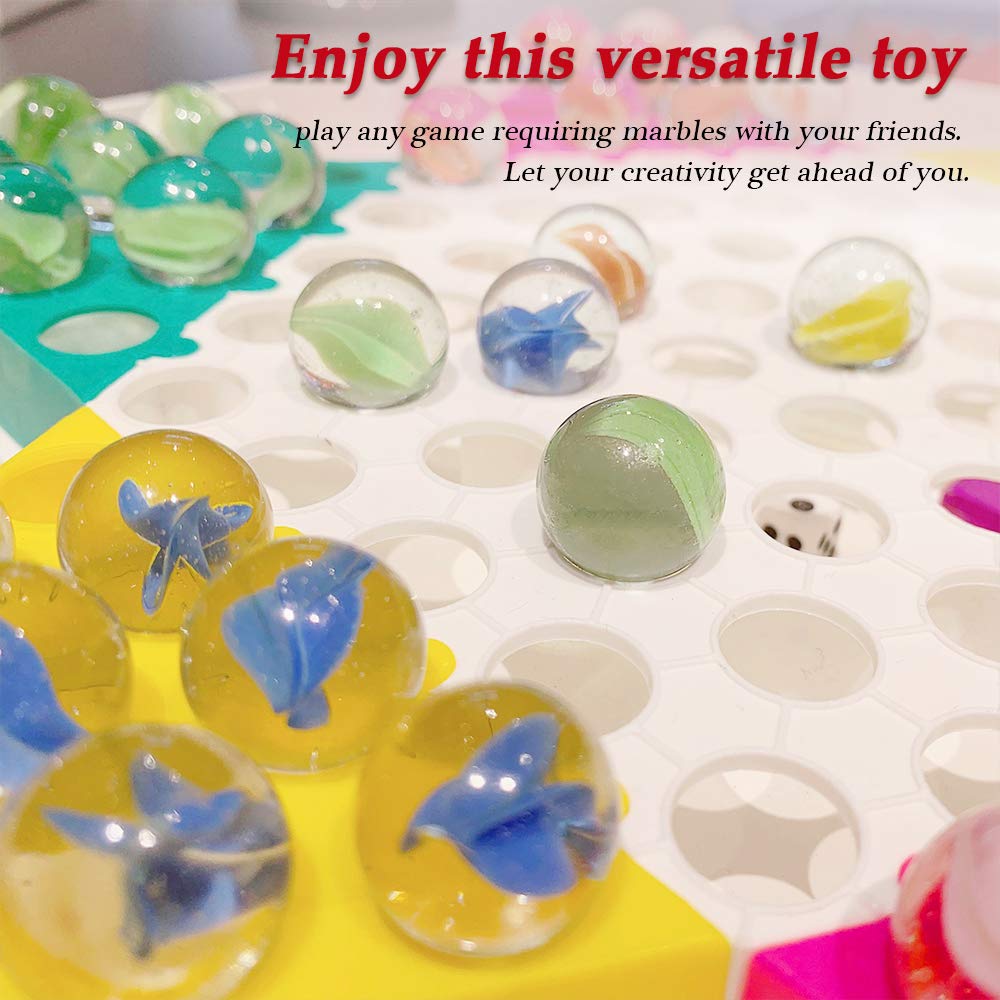 Powerking 200Pcs Bulk Glass Marble, Colorful Cat Eyes 9/16 Inch Round Marble Toy, Mixed Colors