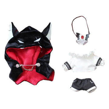 Niannyyhouse 10Cm 20Cm Doll Clothes Shawl Bow Tie Shirt Pants Belts Demon Suits Plush Doll Dress Up Accessories (Black, 10Cm)