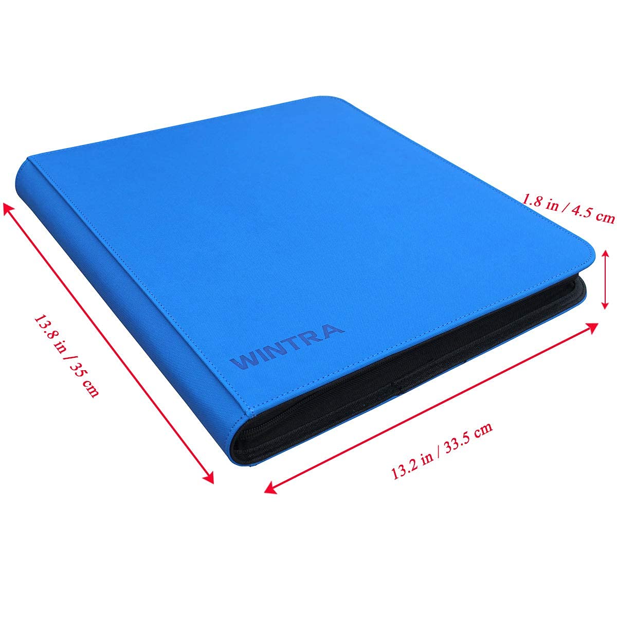 Wintra 12 Pocket Blue Card Binder, Side Loading Trading Card Collectors Album, Premium Card Holder With 720 Pockets ,Compatible With All Standard Size Trading Cards And Sports Cards